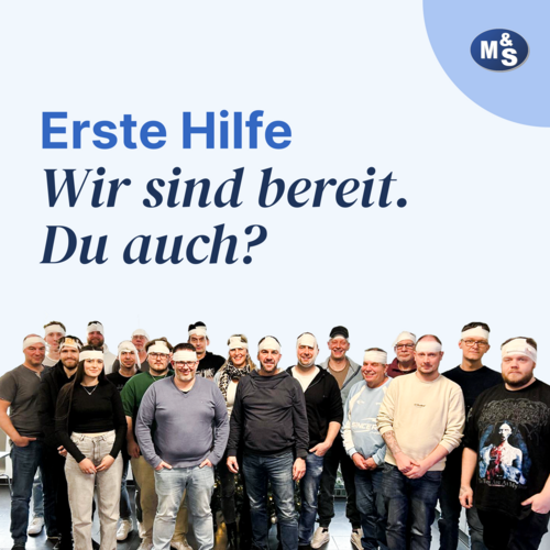 Ersthelfer:innen Schulung Ersthelfer:innen von M&S nach ihrer Erste-Hilfe-Schulung